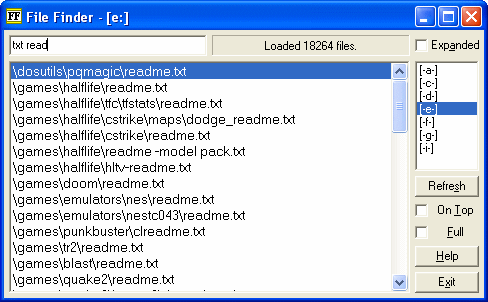 Screenshot of File Finder