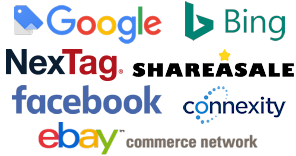 Google Shopping, Bing Shopping, Facebook, Pinterest, Connexity, ShareASale